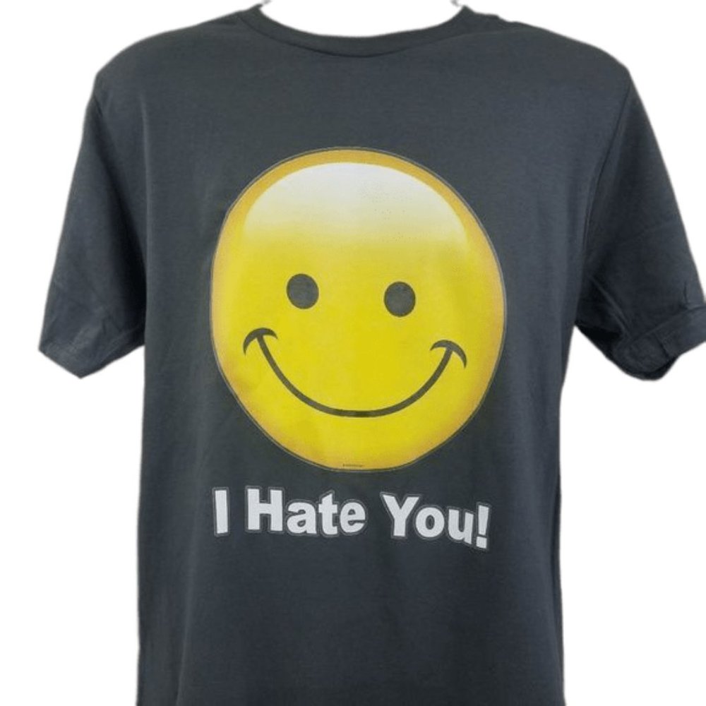 4 I Hate You! Emoji Unisex Graphic Short Sleeve Shirt Funny Crude Hilarious
